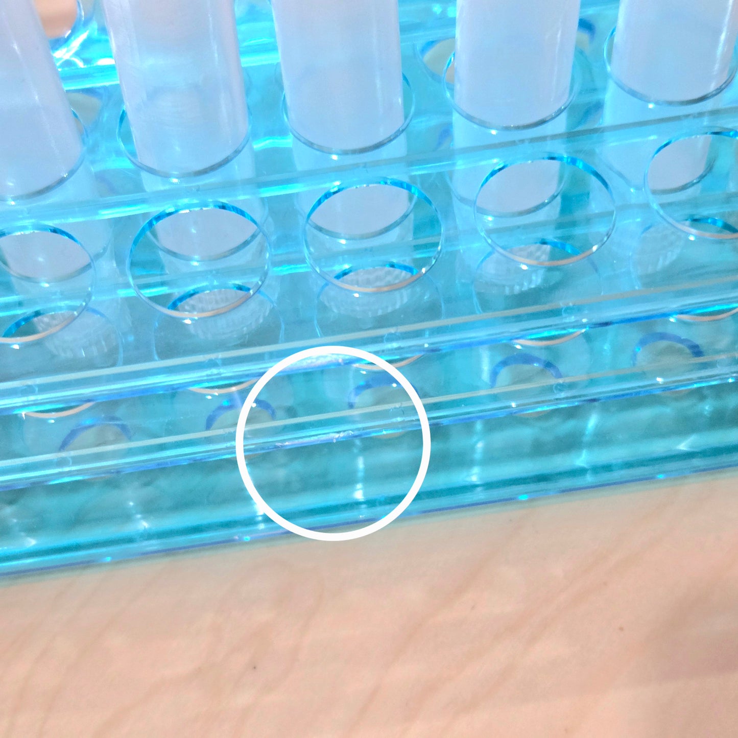 ペンボトルスタンド ペン型容器ホルダー 18mm40穴 ブルー ガラス絵の具用ペンボトル立て