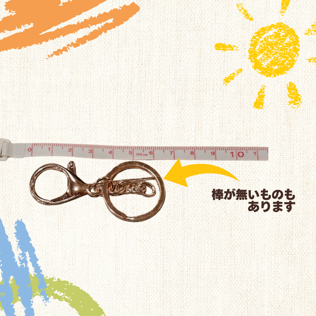 大きめカニカン 10個セット キーリング付き キーホルダー金具