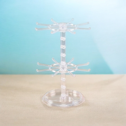 回転式 クリアキーホルダースタンド アートプレートディスプレイスタンド 展示用ラック キーホルダースタンド