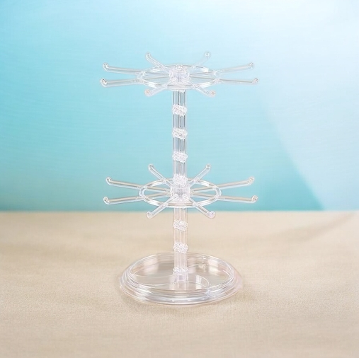 回転式 クリアキーホルダースタンド アートプレートディスプレイスタンド 展示用ラック キーホルダースタンド