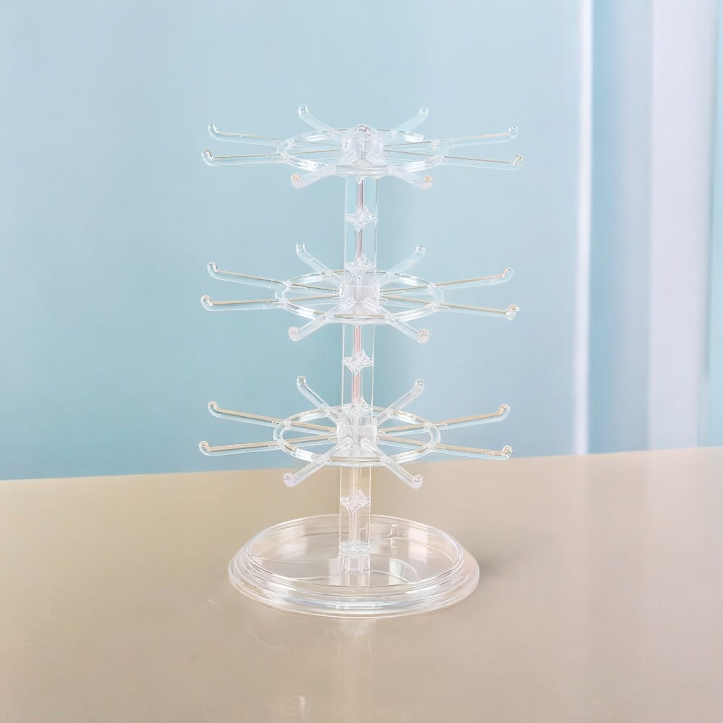 回転式 クリアキーホルダースタンド アートプレートディスプレイスタンド 展示用ラック キーホルダースタンド