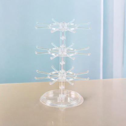 回転式 クリアキーホルダースタンド アートプレートディスプレイスタンド 展示用ラック キーホルダースタンド