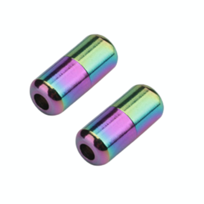 1足分（カプセル2個）カプセル 金具 PVCチャック袋付 靴ひも カラフル メタル パーツ カスタム 留め具 レースロック ねじ式 スクリュー ロック ジョイント ※ 靴紐なし