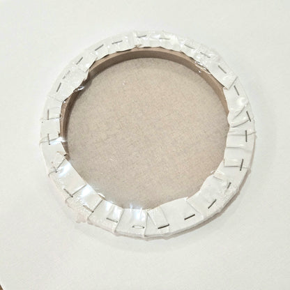 丸型 キャンバスボード 【直径20cm 麻】 ストレッチキャンバス 木枠張り