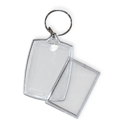 【いずれか10点】 パチッとフタをハメるだけ　クリアキーホルダー　スクエア　丸　ハート　長方形　四角