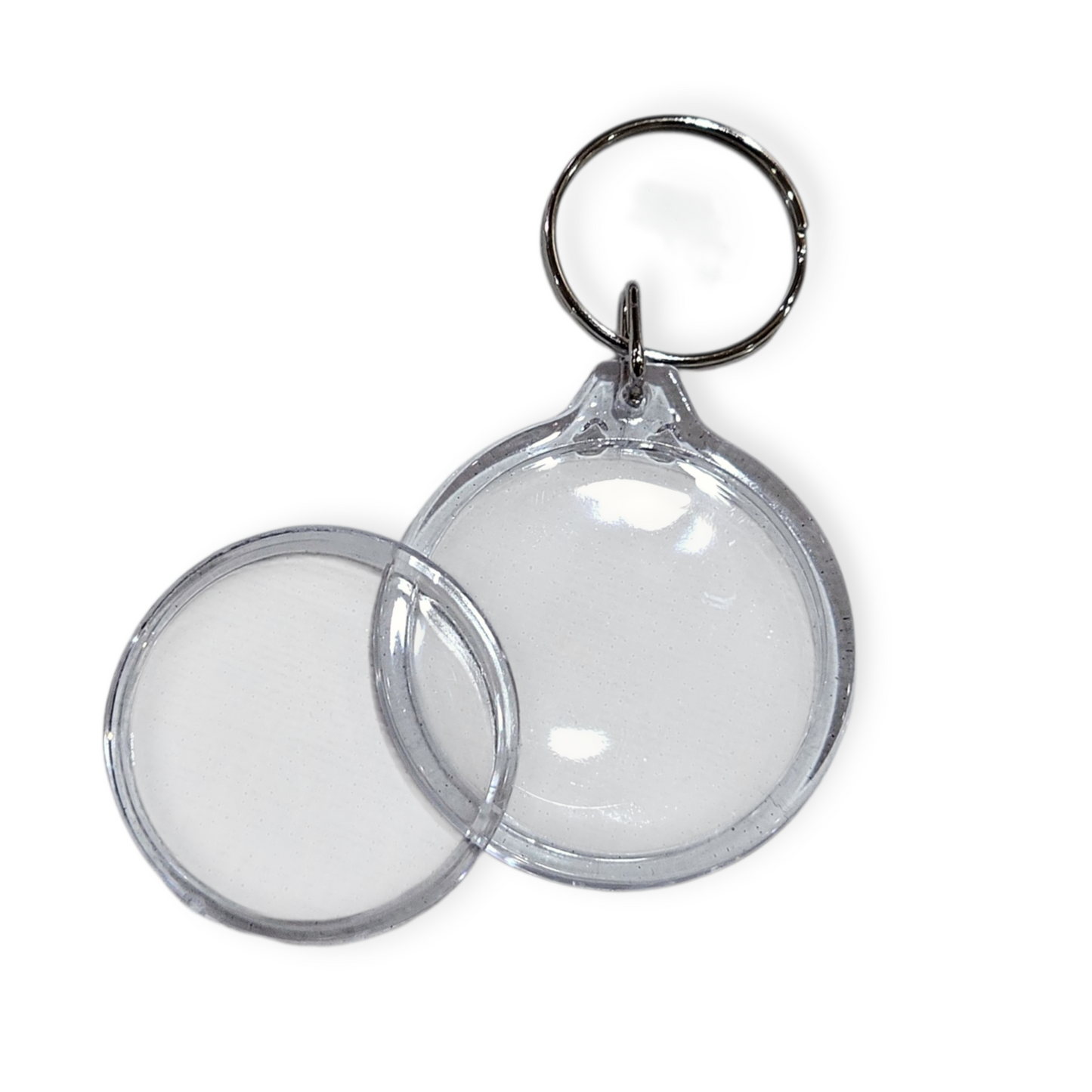 【いずれか10点】 パチッとフタをハメるだけ　クリアキーホルダー　スクエア　丸　ハート　長方形　四角