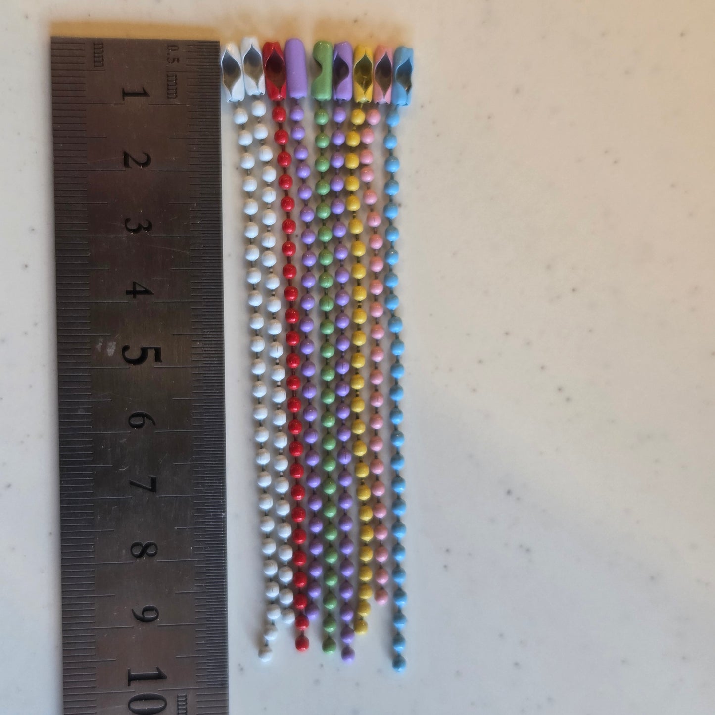 ボールチェーン 90本 ランダムカラー ソリッド メタリック  8.5-12cm