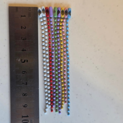 ボールチェーン 90本 ランダムカラー ソリッド メタリック  8.5-12cm
