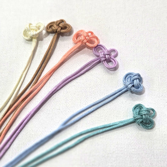 【6本セット】くすみカラー 全6色 二重叶う結紐