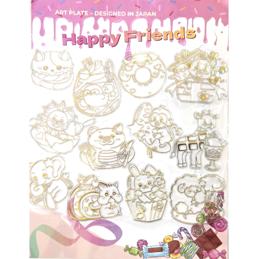 ハッピーフレンズ アートプレート Designed in Japan Happy Friends